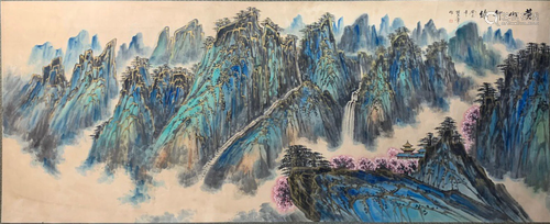 A Large Chinese Painting By Chen Dazhang on Paper Album