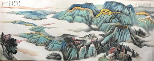 A Large Chinese Painting By He Haixia on Paper Album