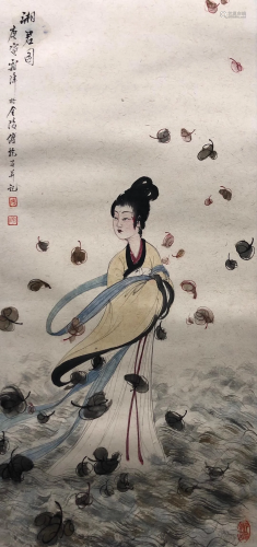 A Chinese Scroll Painting By Fu Baoshi