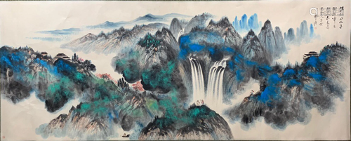 A Large Chinese Painting By Zhang Daqian on Paper Album