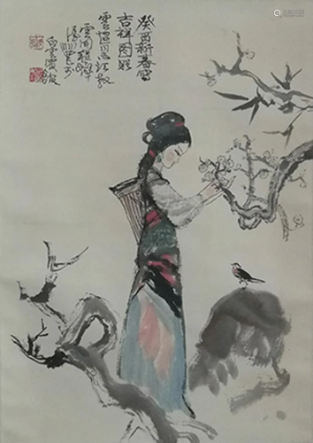 A Chinese Scroll Painting By Cheng Shifa