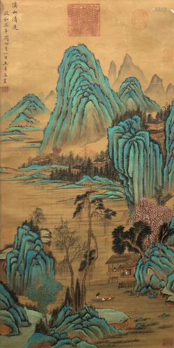 A Chinese Scroll Painting By Wang Ximeng