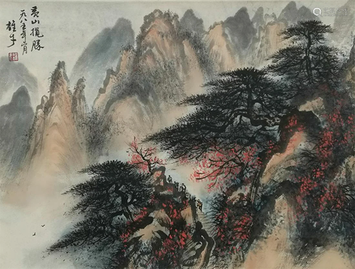 A Chinese Scroll Painting By Li Xiongcai