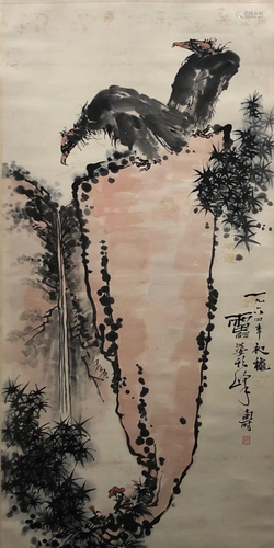 A Chinese Scroll Painting By Pan Tianshou