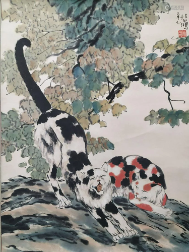 A Chinese Scroll Painting By Xu Beihong