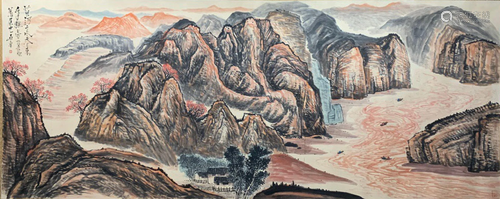 A Large Chinese Painting By Shi Lu on Paper Album