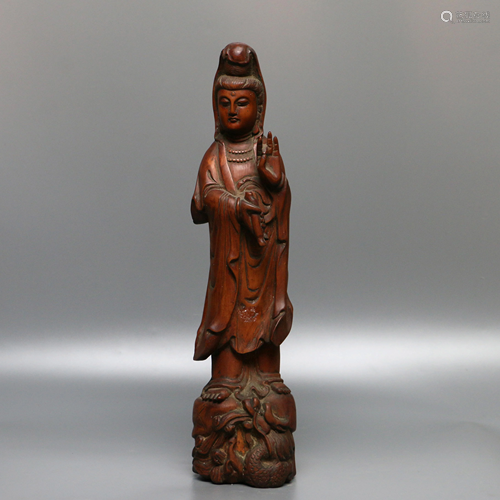 Boxwood Statue of Guanyin