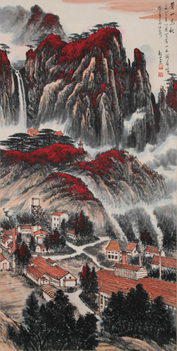 A Chinese Scroll Painting By Wei Zixi