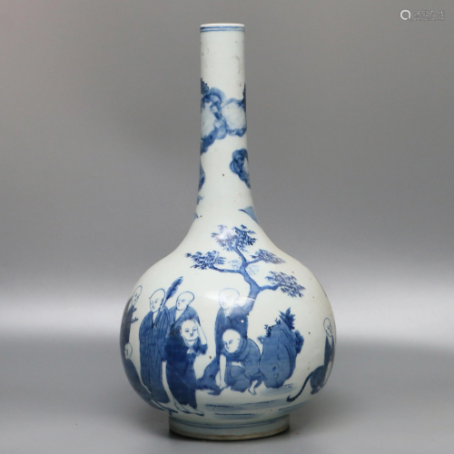 Blue and White Arhat Vase