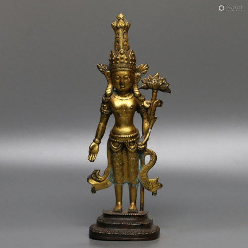 A Gilt-Bronze Statue of Sakya Mani