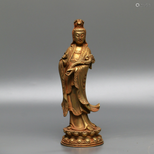 Gilt-Bronze Statue of Guanyin