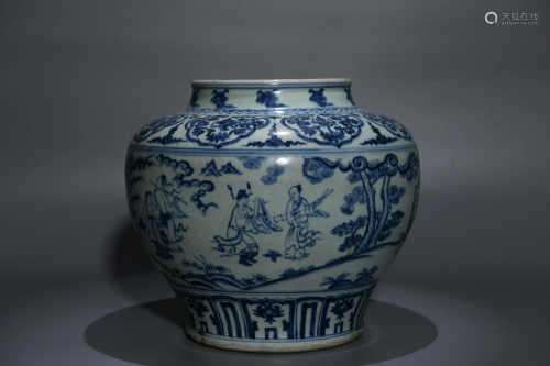 Blue and White Figural Jar