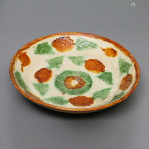 Tri-color of Liao Flower Plate