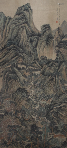 A Chinese Scroll Painting By Wang Meng