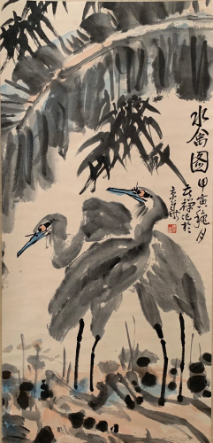 A Chinese Scroll Painting By Li Kuchan