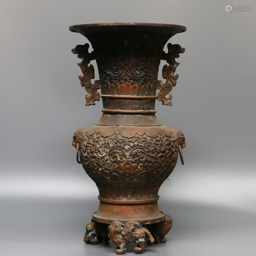 Gilt-Bronze Flower Bottle