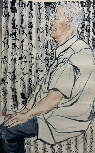 A Chinese Scroll Painting By Lin Sanzhi