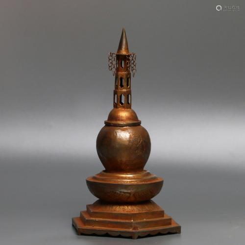 Gilt-Bronze Pagoda