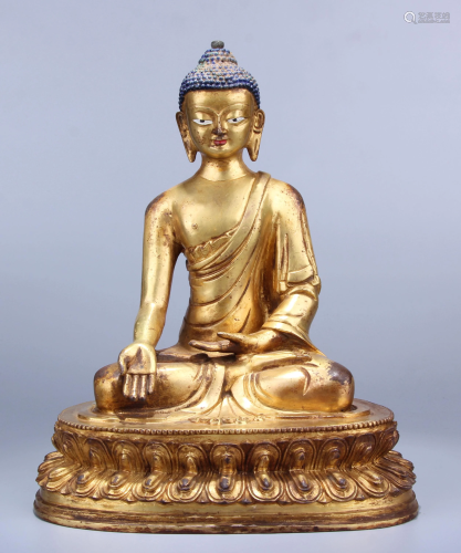 Bronze Gilt Seated Shakyamuni