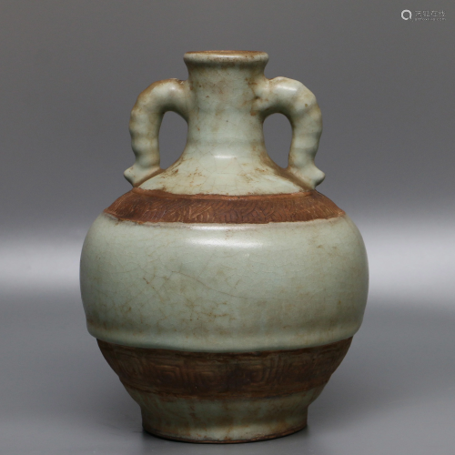 Pea-green Porcelain Vase