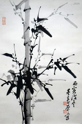 A Chinese Scroll Painting By Dong Shouping