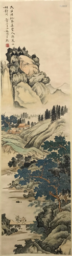A Chinese Scroll Painting By Chen Shaomei