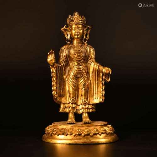 A Gild Bronze Statue of Tantan Buddha