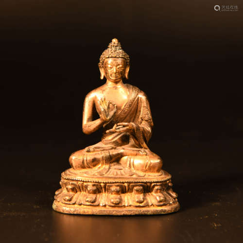 A Gild Bronze Dipamkara Buddha Statue