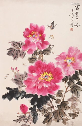 A Chinese Scroll Painting By Wang Xuetao