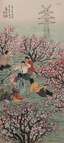 A Chinese Scroll Painting By Wei Zixi