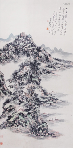 A Chinese Scroll Painting By Huang Binhong