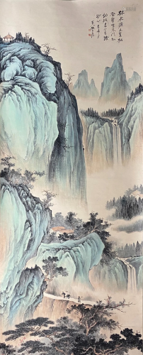A Large Chinese Scroll Painting By Zhang Daqian