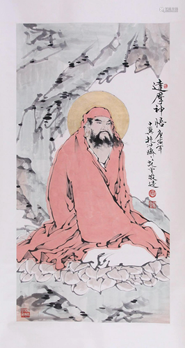 A Chinese Scroll Painting By Fan Ceng