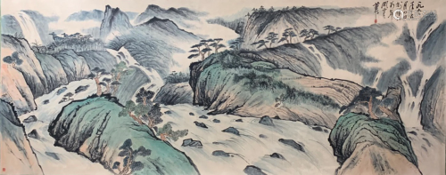 A Large Chinese Painting By Guan Shanyue on Paper Album