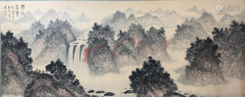 A Large Chinese Painting By Fu Baoshi on Paper Album