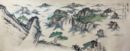 A Large Chinese Painting By Guan Shanyue on Paper Album