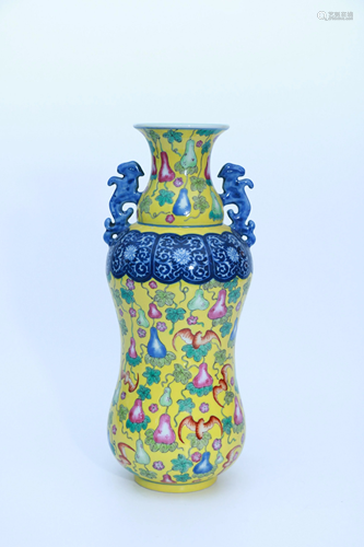 Famille Rose Floral Vase