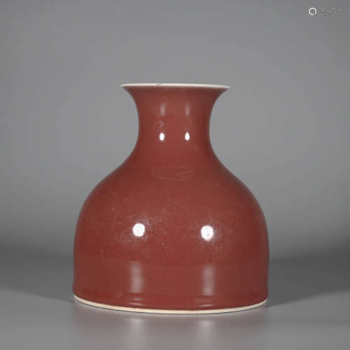 A Red Glaze Porcelain Zun Vase