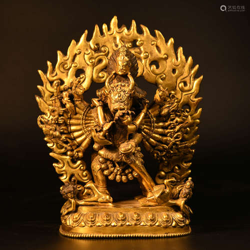 A Gild Bronze Statue of Yamantaka