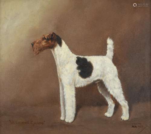 William Lucas Lucas (20th century) ''Ch Cornwell Cyclone'' - Wire Haired Fox Terrier Signed,