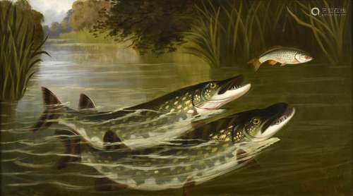 A Roland Knight (fl.1879-1921) ''Two to one bar one - Pike and Roach'' Signed, inscribed verso,