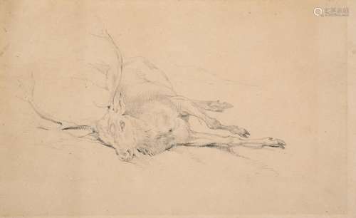 Sir Edwin Henry Landseer RA (1802-1873) Study of a dead stag Pencil, 15.5cm by 25cm Provenance: