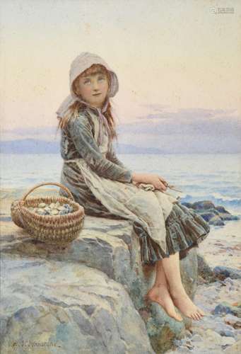 Henry James Johnstone (1835-1907) The Sea Urchin Signed, watercolour 25cm by 17cm Provenance: