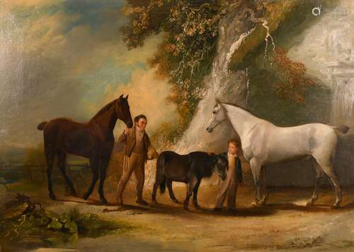 William Malbon (1805-1877) ''Charles Headlon (son of Dr & Mrs Headlon) with his pony and horses at