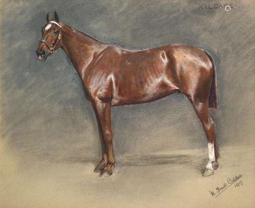 William Frank Calderon (1865-1943) ''Kildare'' Signed, inscribed and dated 1917, pastel, 49.5cm by