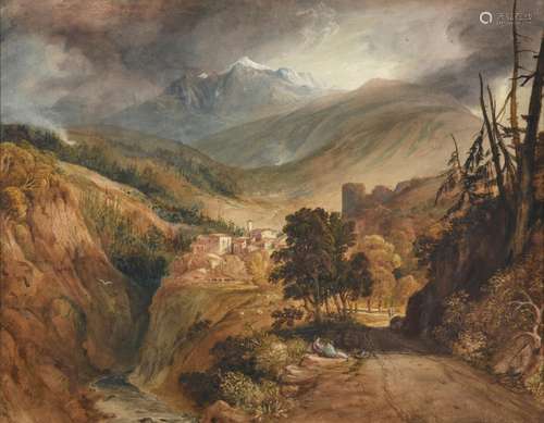 Attributed to Anthony Vandyke Copley Fielding (1787-1855) Isella on the Simplon Pass Watercolour