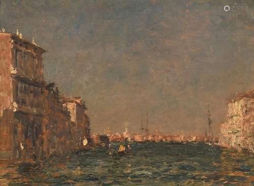 Emma Ciardi (1879-1933) Italian ''An Island Lagoon, Venice'' Signed, oil on panel, 26cm by 36cm