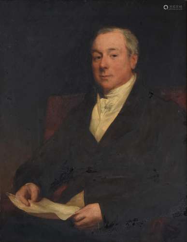 Follower of Sir Thomas Lawrence (1769-1830) Portrait of Leonard Currie of Stanlake by repute, half