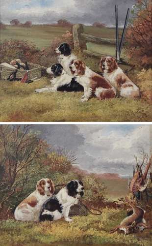 Sylvester Martin (19th/20th century) Pair of Spaniels beside the day's kill Group of Spaniels at