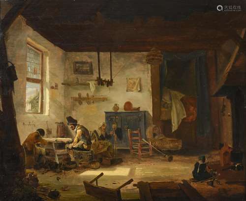 Manner of Teniers (19th century) Cobbler at work Oil on panel, 49cm by 60cm See illustration